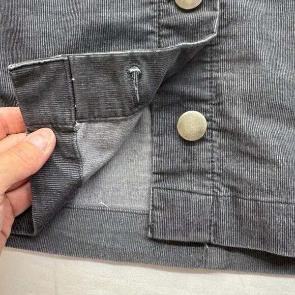 Toad&Co Mindy Button Front Skirt in Iron Throne Grey Corduroy - Picture 6 of 12